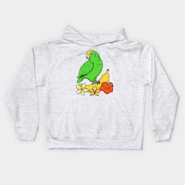 Tropical Parrot-ise Kids Hoodie by HonuHoney